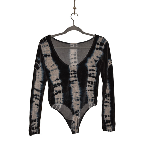 ALLSAINTS NEW $115 Raffi Velvet Tie Dye Teddy Bodysuit Blue Gray Marl Size‎ 4 - Picture 5 of 6